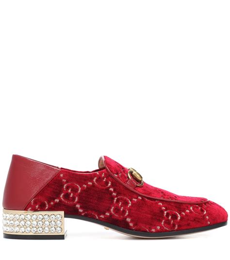 cheap red gucci loafers|gucci velvet loafers women's.